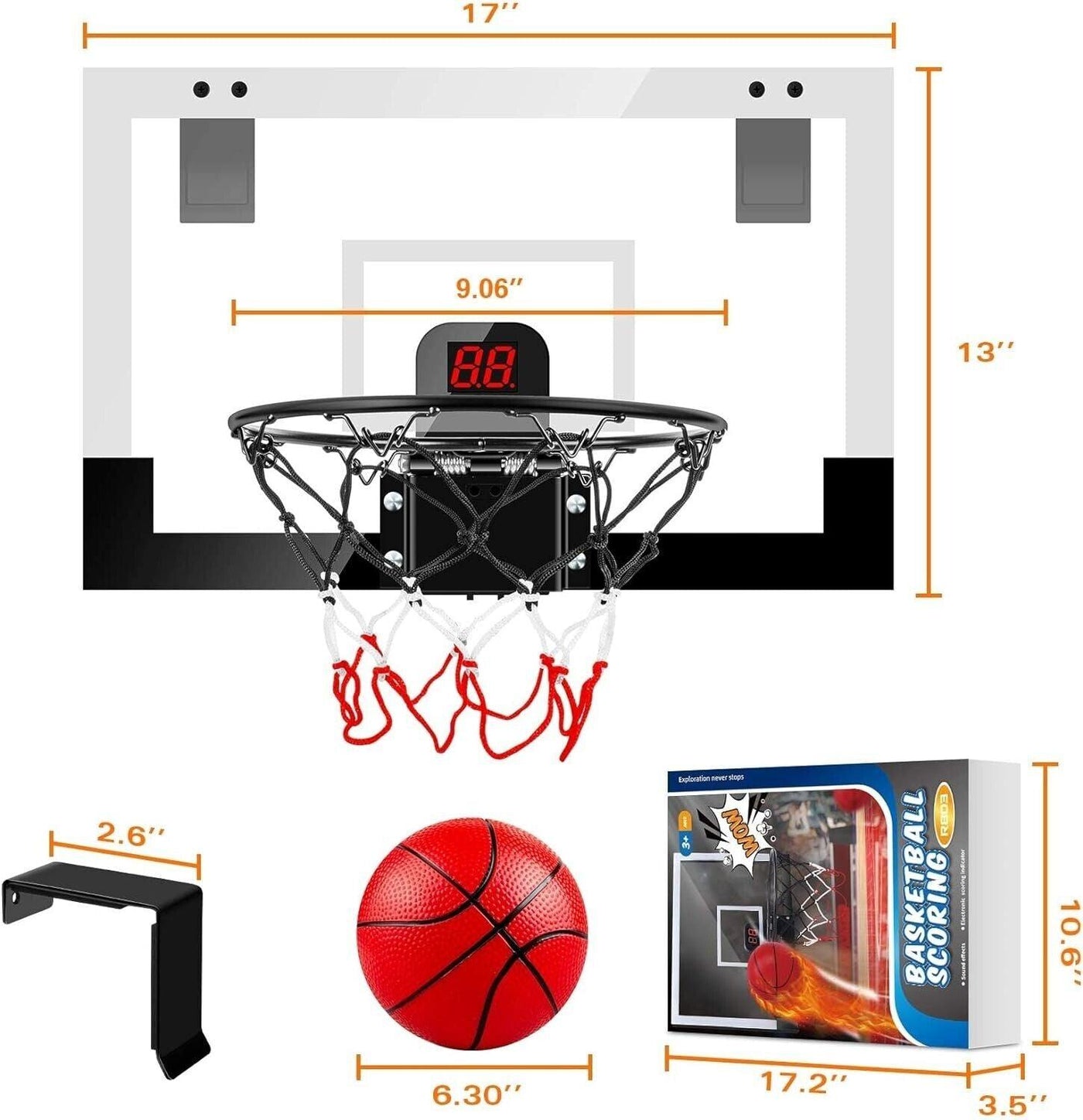 Indoor-Basketballkorb, Ventilator-Rückwände für Jugendliche und Erwachsene, Tür