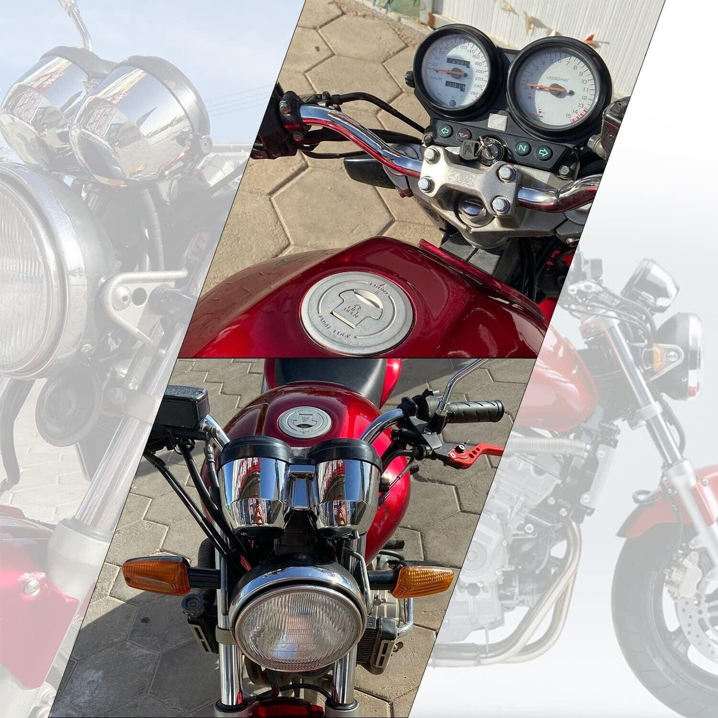 JFG RACING Motorrad-Tachometer, digital, Betriebsstundenzähler, Timer für CB600