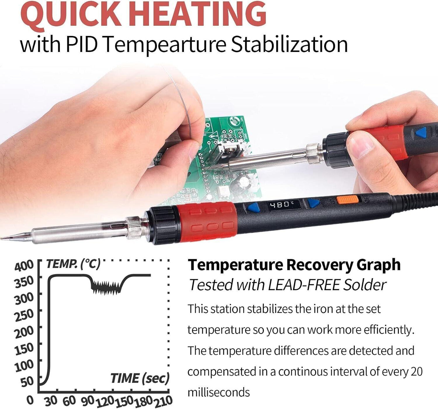 YIHUA 928D-III Lötkolben Set 110W digitales Temperaturstabilisierungsfunktion