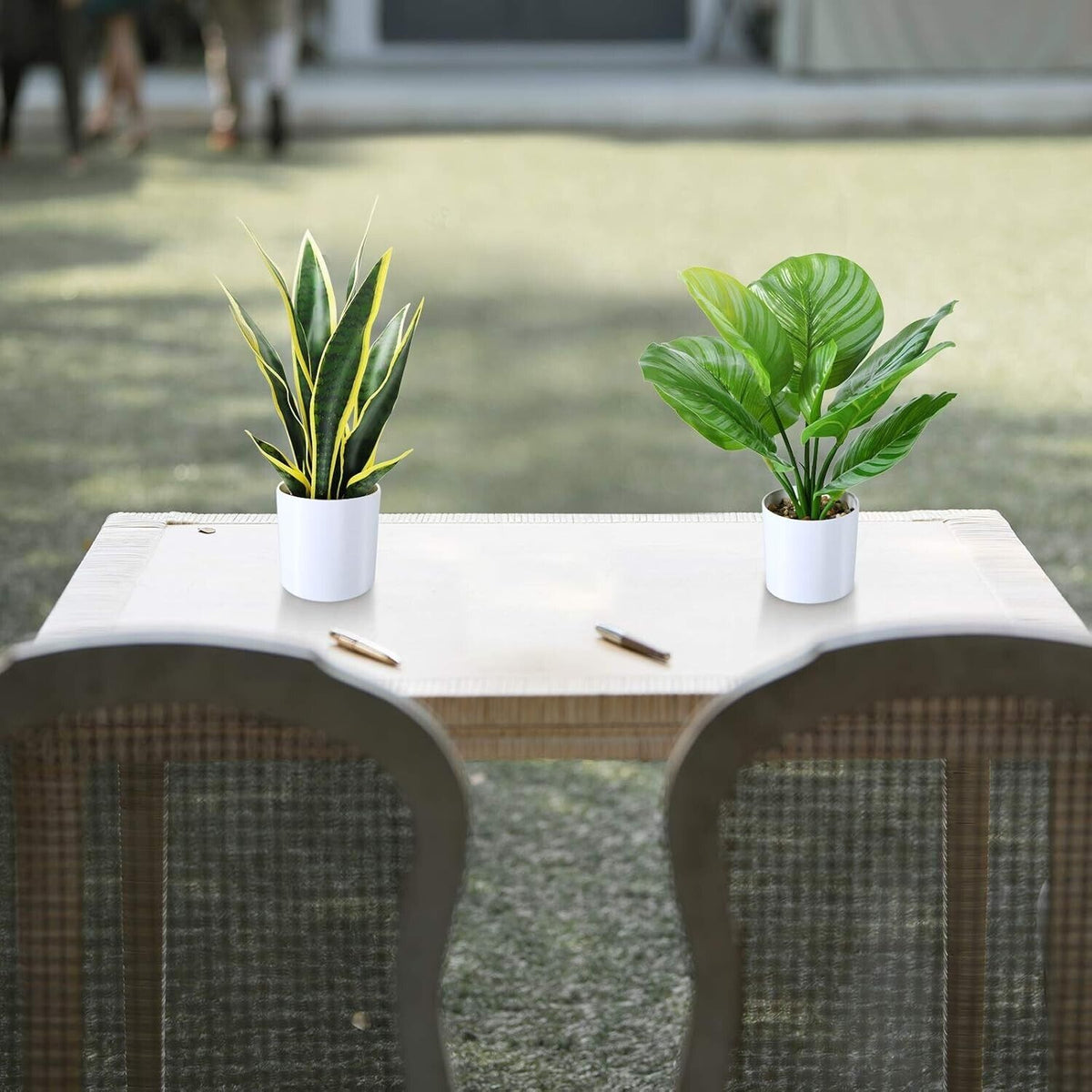 Kazeila Set 4 künstlichen Mini-Topfpflanzen 40,6 cm Deko für zu Hause