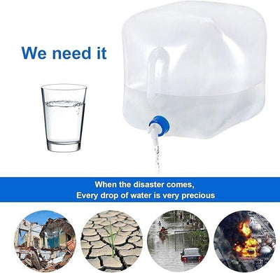 LIROPAU 2 Stück Faltbarer Wasserkanister mit Hahn und Tragegriff, Faltkanister B