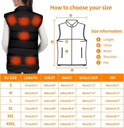 ISOPHO Beheizte Weste Damen Herren, Beheizbare Weste USB Lade Heizweste Unisex W