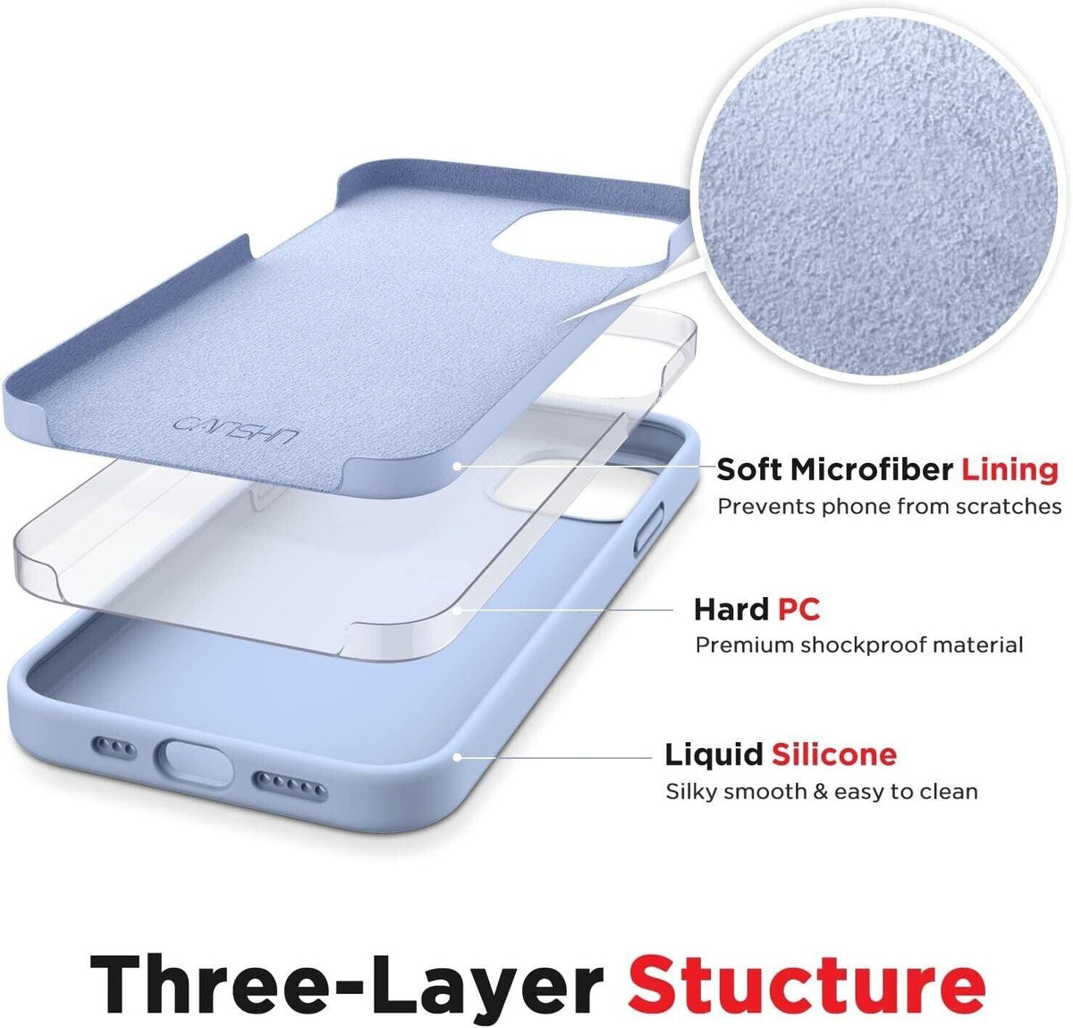 CANSHN Flüssiges Silikon Kompatibel mit iPhone 12 Mini Hülle (5,4 Zoll), Seidig