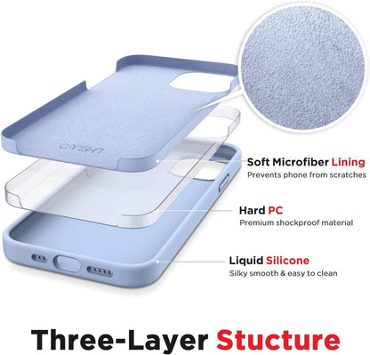 CANSHN Flüssiges Silikon Kompatibel mit iPhone 12 Mini Hülle (5,4 Zoll), Seidig