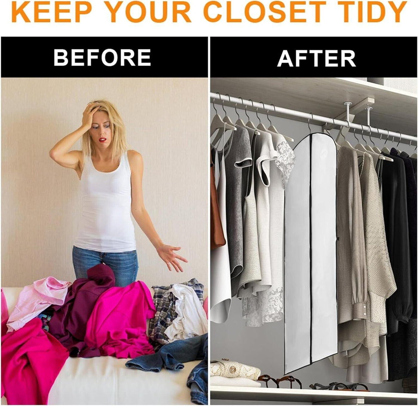 Kleidersack Lang 180x60cm Faltbare Kleidersäcke Anzug Premium Kleidersack Kleide