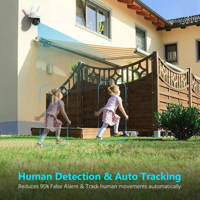 Ctronics 600C - Überwachungskamera Aussen WLAN, 350°/90° Schwenkbar, Personenerk