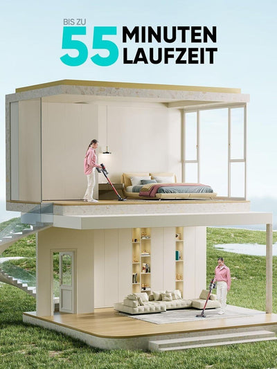 HONITURE Akku-Staubsauger S13 Pro 38000Pa/450W, kabelloser Staubsauger, 55 Min.