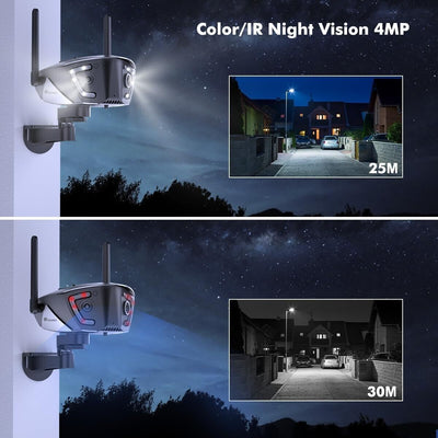 Ctronics 770c- 4MP Dual-Lens Überwachungskamera WLAN mit 180° Sichtwinkel(E3)