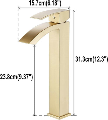 Leekayer Wasserfall-Badezimmer-Schiffswaschbecken-Wasserhahn, Einzelgriff, 1-Loc