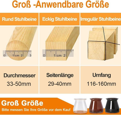 Stuhlbeinkappen 32 Stück Schutzkappen Für Stuhlbeine, Stuhlgleiter, Transparent