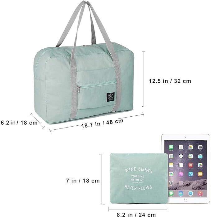 2er-Pack Sporttasche leichte faltbare Reisetasche Cabin Bag Handgepäck Blau Rosa