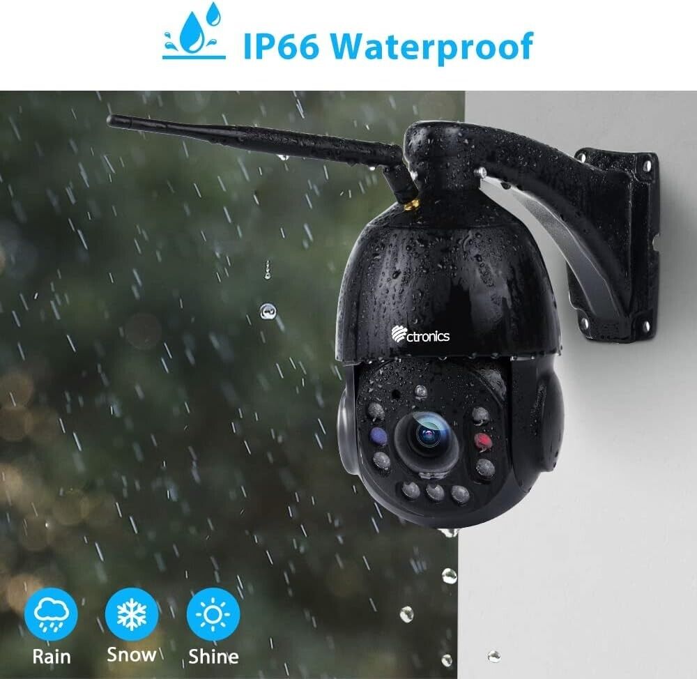 ctronics 295C-B - 5MP PTZ Überwachungskamera Aussen WLAN, Dome IP Kame-D2-