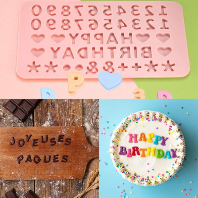 2 Stück Buchstaben Silikonformen, Pralinenform Silikon, Zahlen Fondant Schokolad
