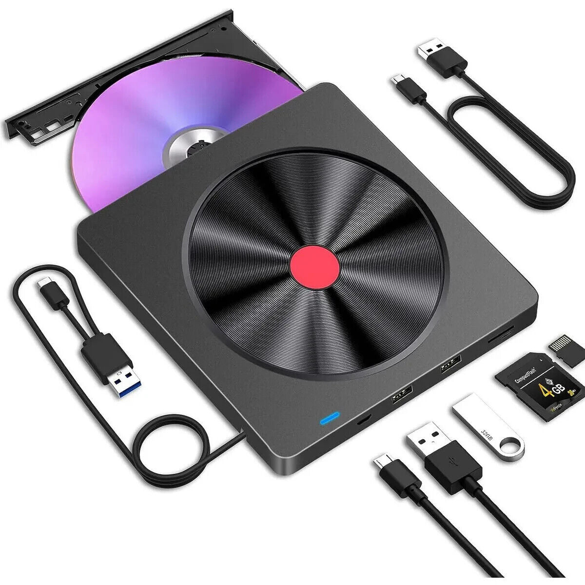 Externes-CD/DVD Laufwerk USB 3.0 +Type C Brenner Player Für&PC&Laptop (2)