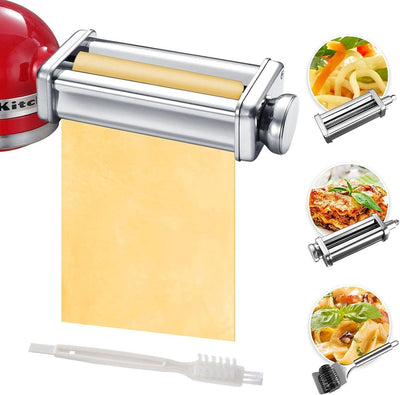 Pasta Maker Aufsatz-Set für KitchenAid, inklusive Nudelgitterrolle, Spaghetti...