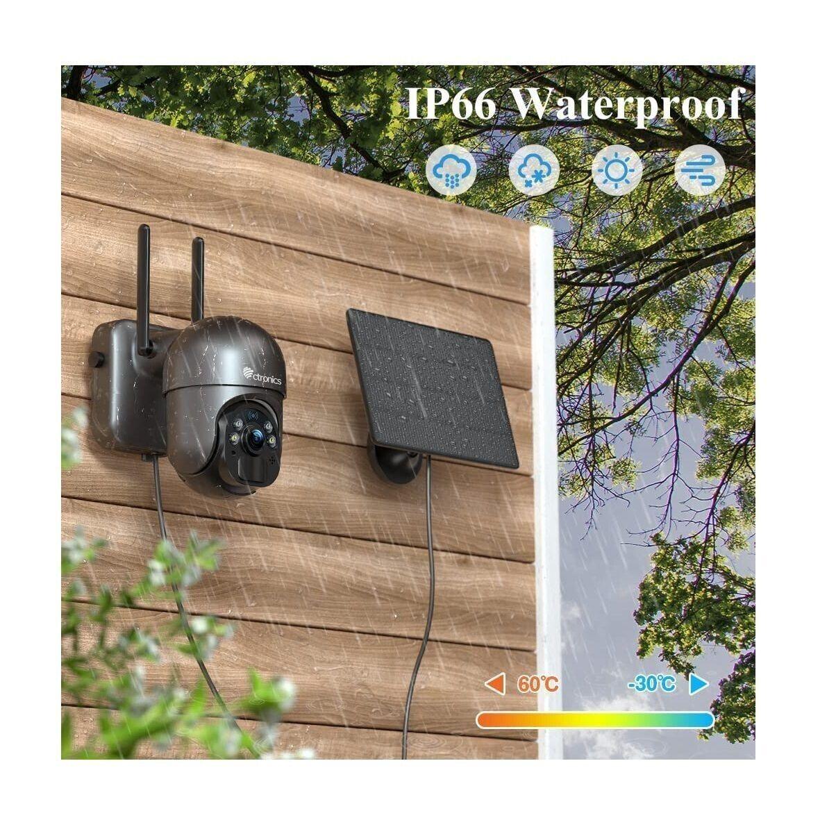 Ctronics CT-S20-G-4MP 2K/4MP Wlan PTZ IP Überwachungskamera inkl. Solarpanel