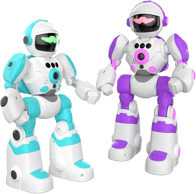 VATOS 2x Ferngesteuerte Roboter Ki Spielzeug Sprachwechsler-rekorder prog. Hand.