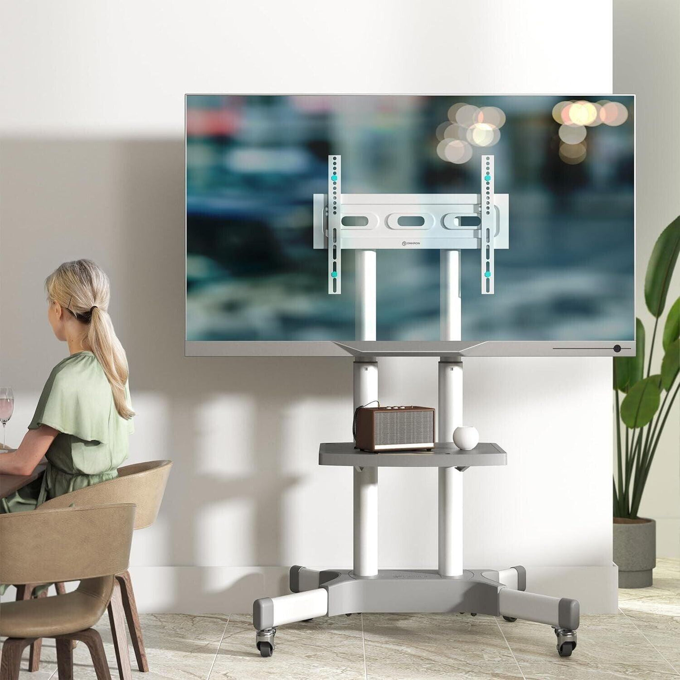 ONKRON Universal TV Ständer rollbar 32-65 Zoll TV bis 50 kg, Fernsehständer