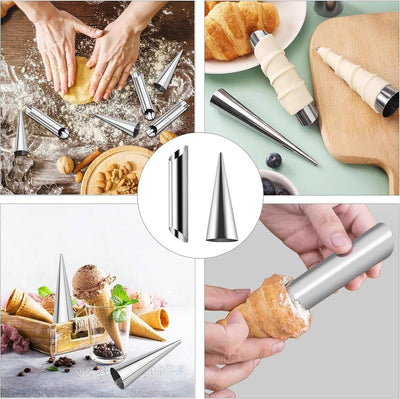 Yuragim Schaumrollenformen 25x Antihaft Edelstahl Schillerlock Cannoli Backform