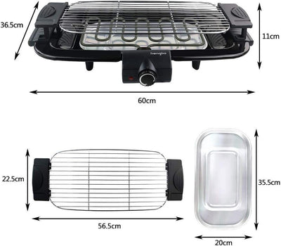 HengBO Elektrogrill Tischgrill Elektrogrill 2000W Kontaktgrill mit Thermostat