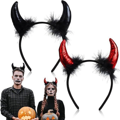 Hengyue - Teufelsohren Teufel Ohren, 2 Stücke Teufelshörner Haarreif Haarband