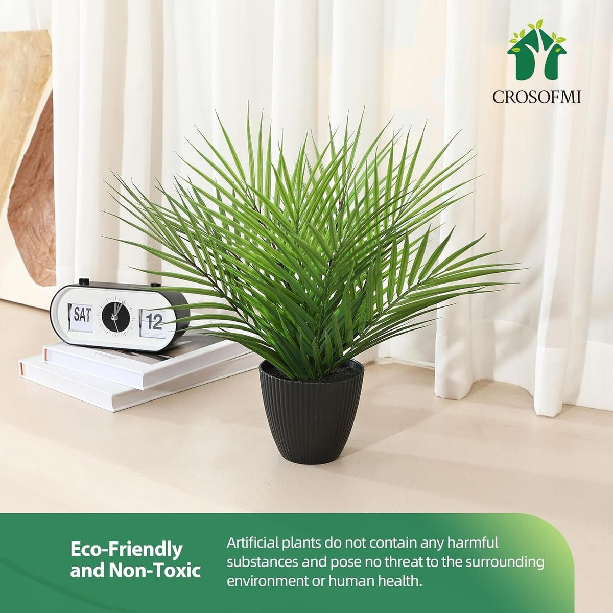 CROSOFMI Kunstpflanze 35 cm Mini Künstliche Pflanze Areca Palme Kunstpflanze