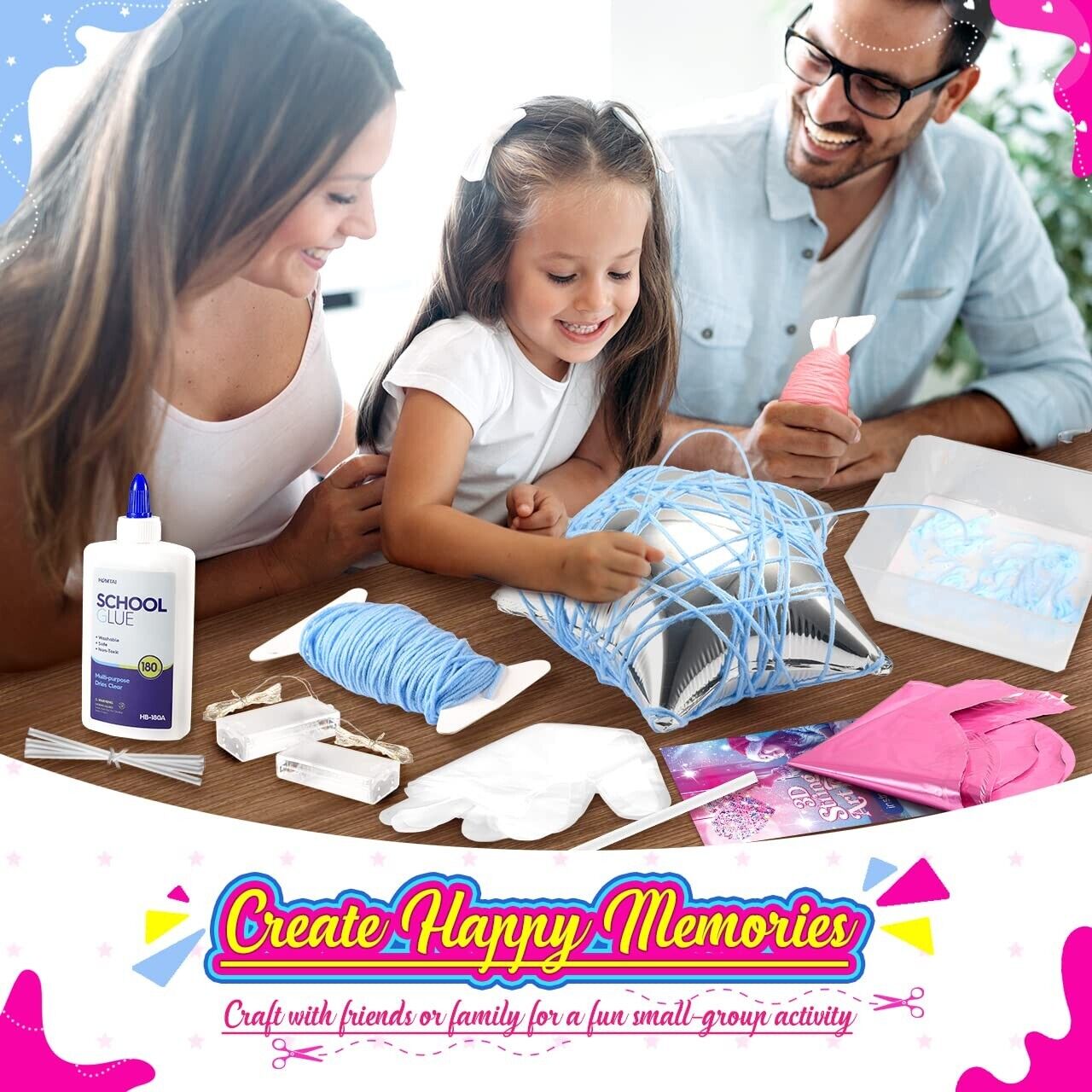 EUCOCO Geschenke Mädchen 3D String Art Kit Kinder Bastelset Laterne 6-14 Jahre