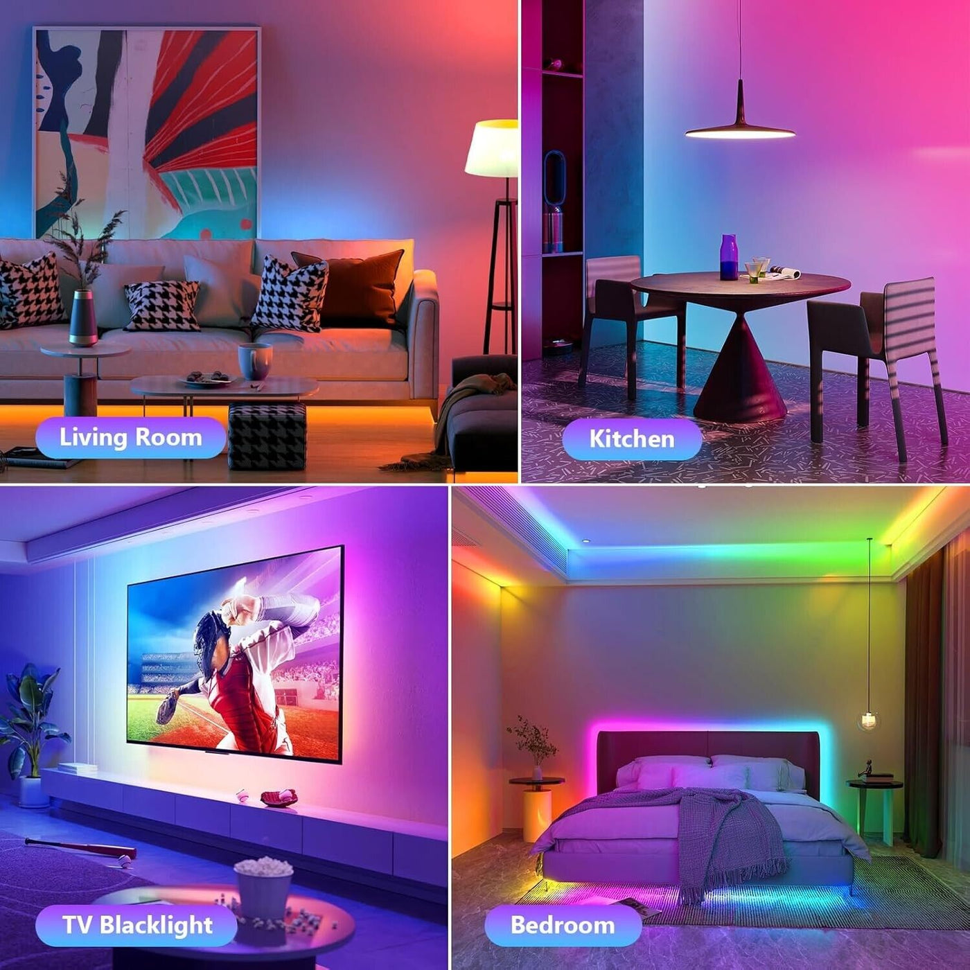 TASMOR LED Strip 5m USB LED Streifen, RGB LED TV Hintergrundbeleuchtung LED Band