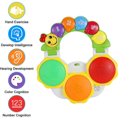 Powiller Baby-Musikinstrument-Spielzeug, Früherziehungs-Baby-Schlagzeug, Baby-Tr