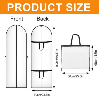 Kleidersack Lang 180x60cm Faltbare Kleidersäcke Anzug Premium Kleidersack Kleide
