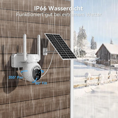 Xega XG-07 - 3G/4G LTE Überwachungskamera Aussen Solar 2K HD 3MP PTZ Kabel (D3)