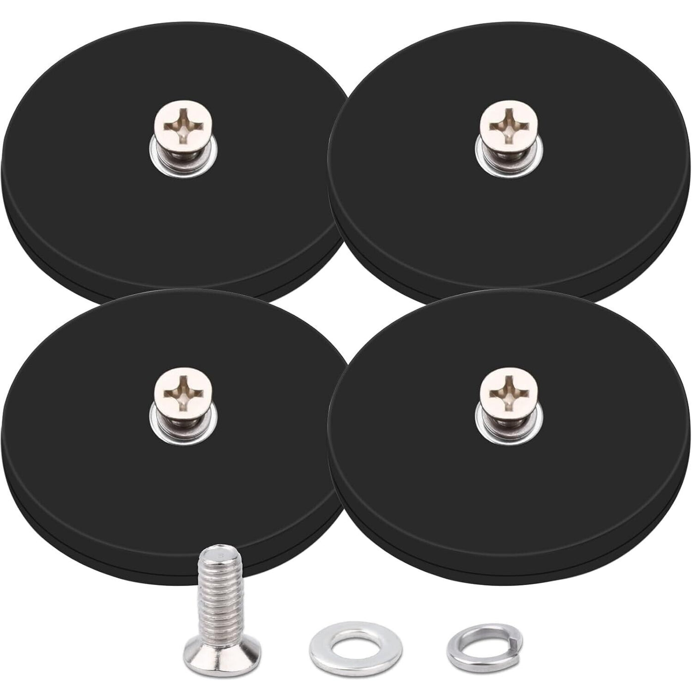 66MM Magnet mit Gewinde Neodym-Magnete mit M6-Gewindebolzen,30kg Haftkraft Gummi