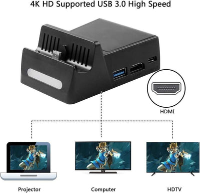 Atuten Mini tragbare Konvertierungsbasis für N-Switch Ladeständer für Nintendo S