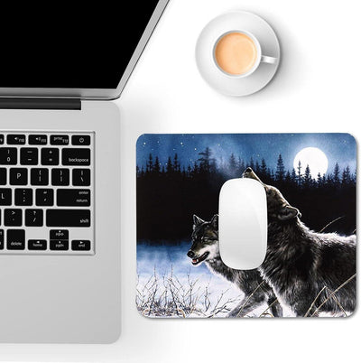 CHUQING Mauspad Wolf Mousepad klein Mouse Pad mit Motiv für Büro und Gaming Maus