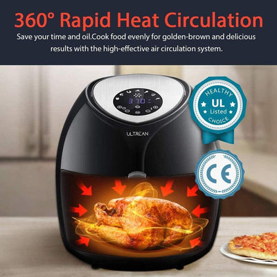 Ultrean Heißluftfritteuse, 8L, Air Fryer, Friteuse ohne Öl mit LCD