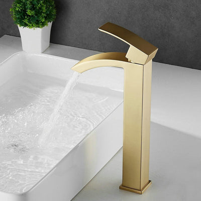 Leekayer Wasserfall-Badezimmer-Schiffswaschbecken-Wasserhahn, Einzelgriff, 1-Loc