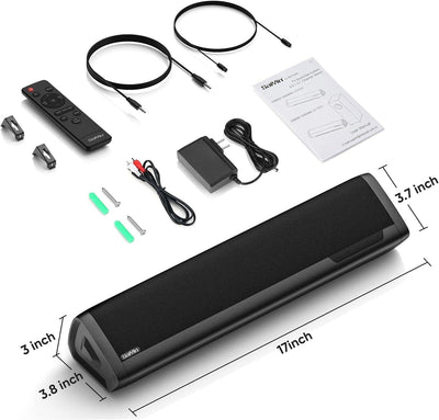 Saiyin Soundbar für TV, Soundbar mit Bluetooth, optisch, AUX-Eingänge DS6305