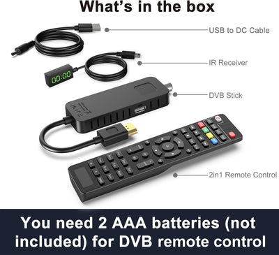 Dcolor DVB-T2 Digitaler terrestrischer Decoder - HDMI TV Stick, Dolby Audio HD 1