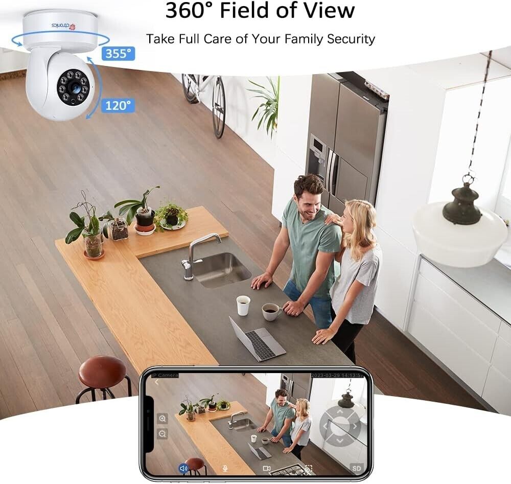 Ctronics 710C-P2 2.5K 4MP WLAN Überwachungskamera Innen(Ohne USBC Kabel)
