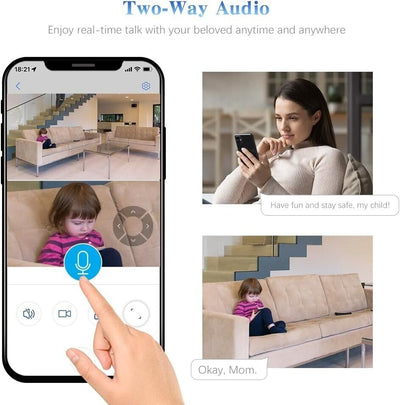 Ctronics 740C Überwachungskamera Innen mit Dual-Objektiv 360° PTZ Dual Kamera