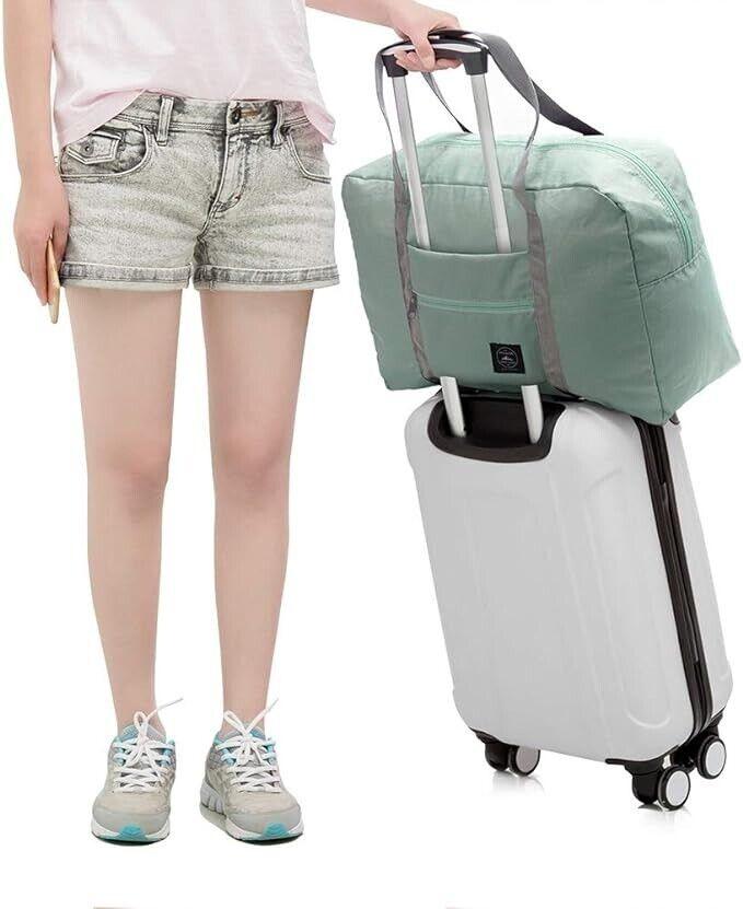 2er-Pack Sporttasche leichte faltbare Reisetasche Cabin Bag Handgepäck Blau Rosa