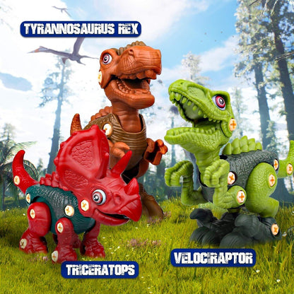 Starpony 3 Dinosaurier-Spielzeuge DIY STEM-Bauspielzeug-Set Kinder Bohrmaschine