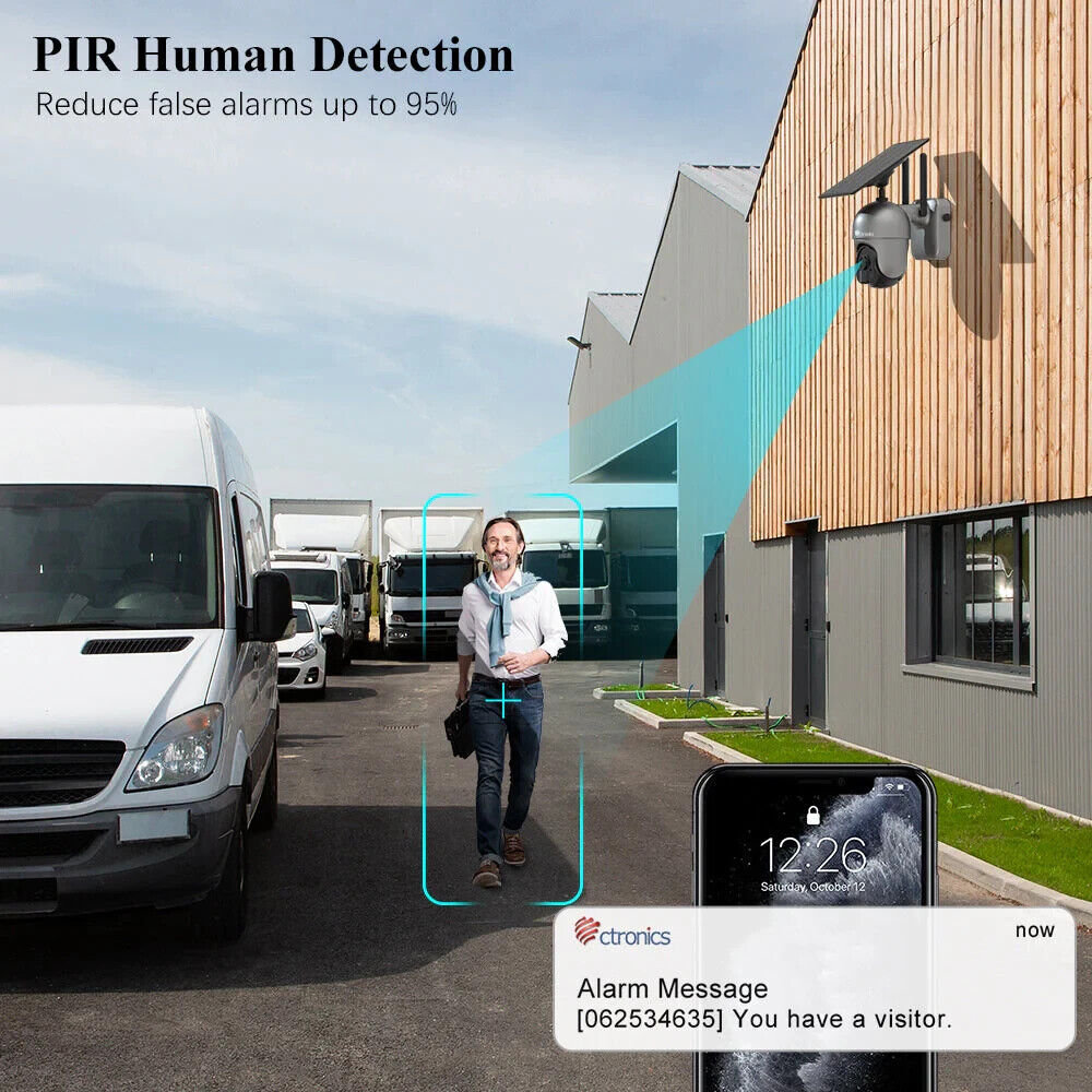 Ctronics S20-G-4MP 2K/4MP Wlan PTZ IP Überwachungskamera inkl. Solarpanel(D3)