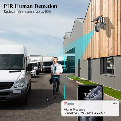 Ctronics S20-G-4MP 2K/4MP Wlan PTZ IP Überwachungskamera inkl. Solarpanel(D3)
