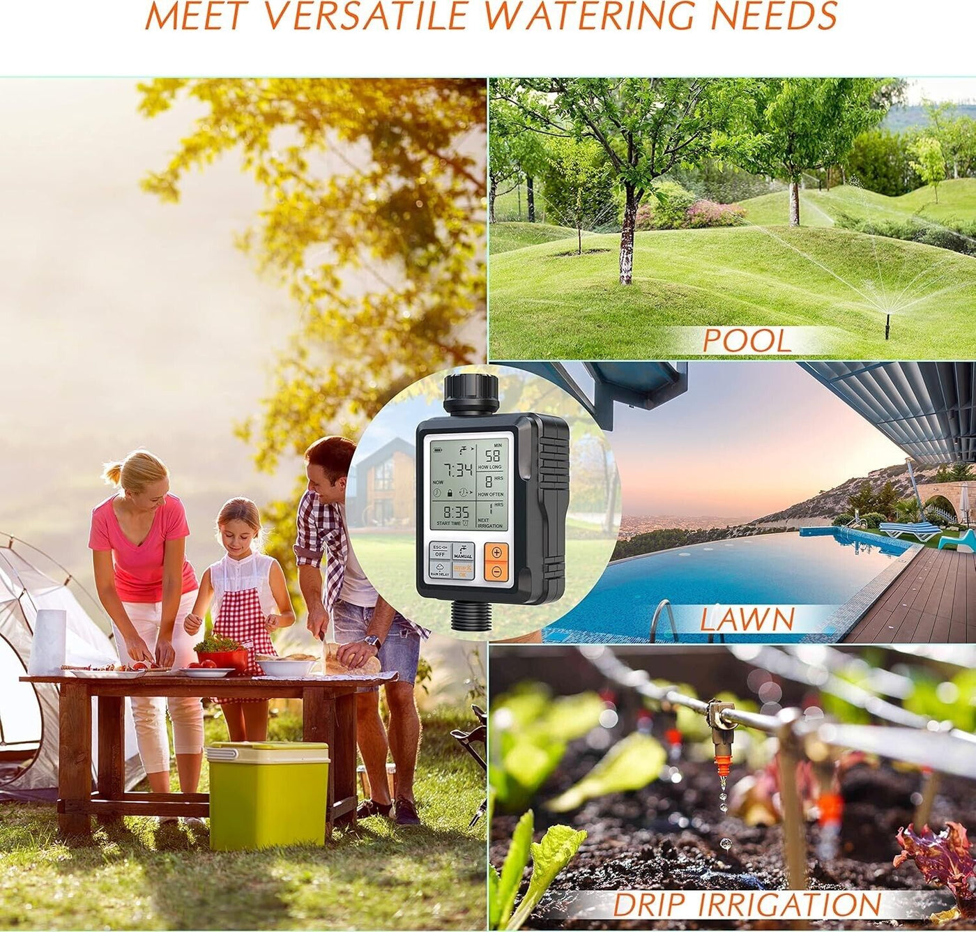 CROSOFMI Bewässerungscomputer Wasserzeitschaltuhr Garten 1 Programm