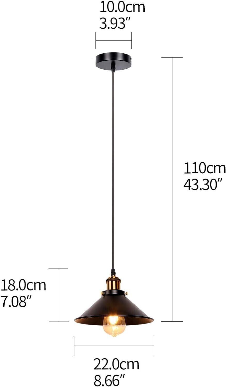 Newrays Vintage Retro Schwarz Pendelleuchte Schatten Loft Eisen Regenschirm Küch