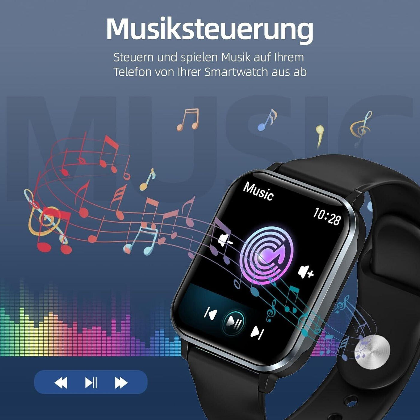 Gardien Smartwatch Damen Herren mit Telefonfunktion, 1.83’’ Fitness Armbanduhr F