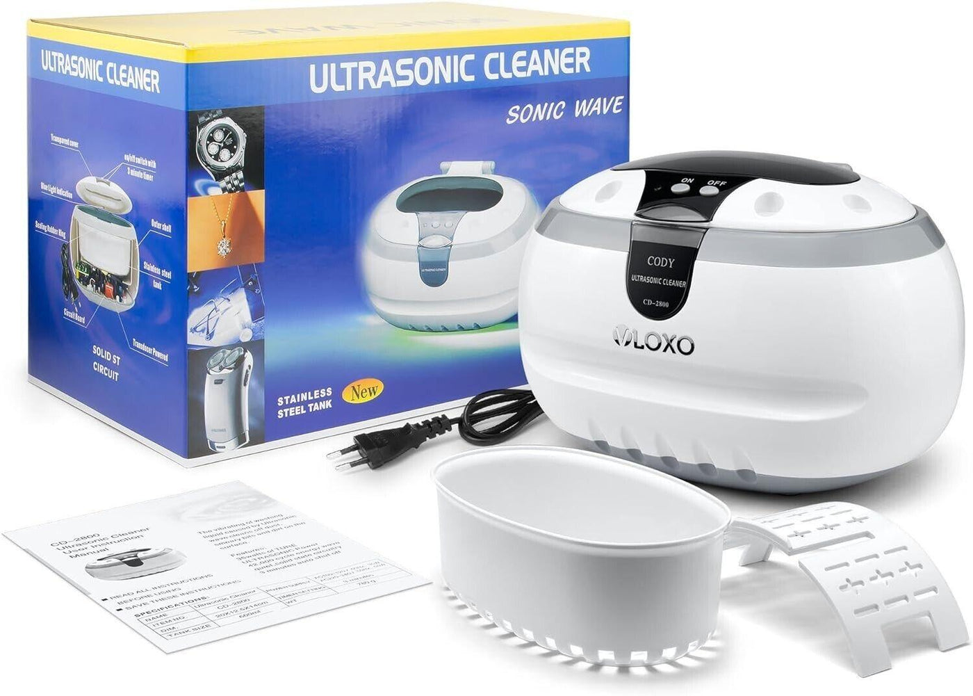VLOXO Ultraschallreinigungsgerät 50W Brillenreinigungsgerät für Zahnprothesen S