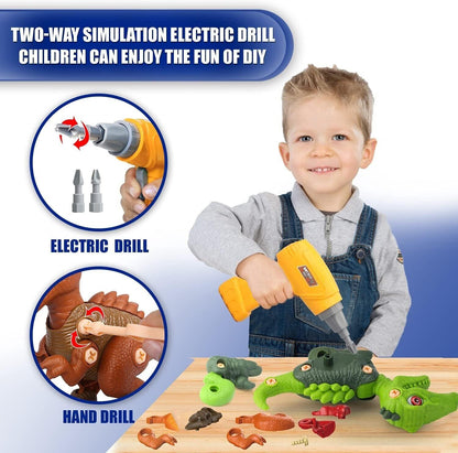 Starpony 3 Dinosaurier-Spielzeuge DIY STEM-Bauspielzeug-Set Kinder Bohrmaschine