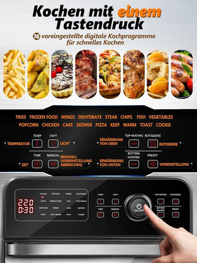 MICHELANGELO Heißluftfritteuse 14.5L Digital Airfryer für Heimgebrauch 1700W